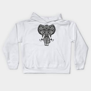 Vintage graphic vector Indian lotus ethnic elephant. African tribal ornament. Kids Hoodie